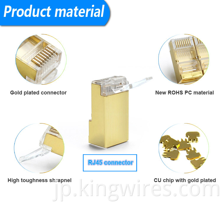 RJ45 gold plated plug